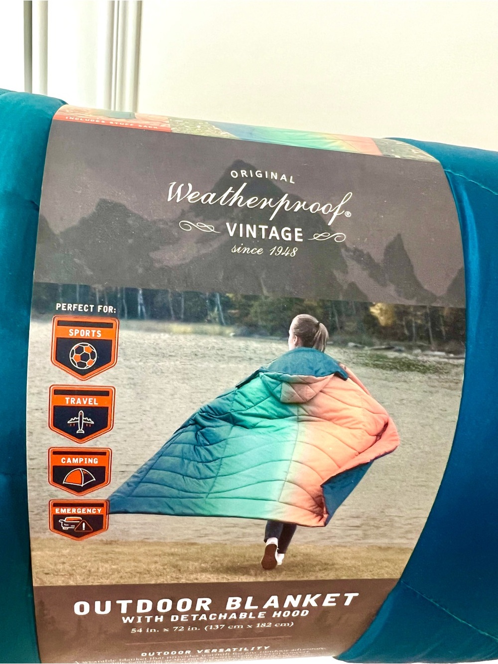Outdoor Blanket With Detachable Hood (NWT, in packaging)